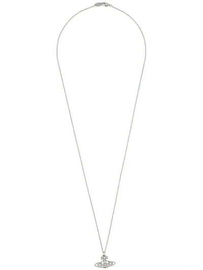 Vivienne Westwood Thin Lines Orb Necklace In Silver