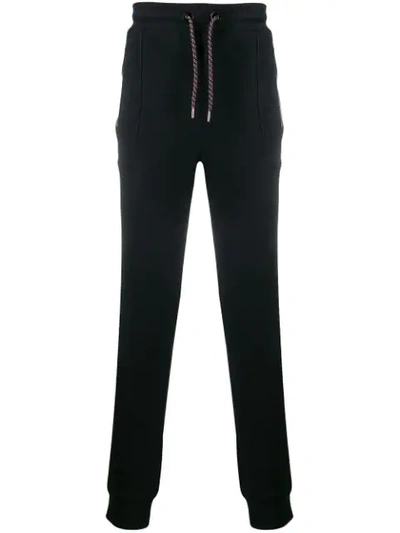 Les Hommes Straight Leg Track Trousers In Black