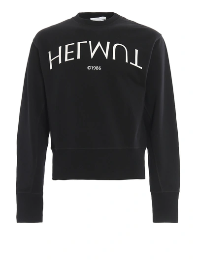 Helmut Lang Logo Print Sweatshirt In Black