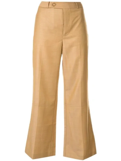 Zimmermann Cropped Trousers In Brown
