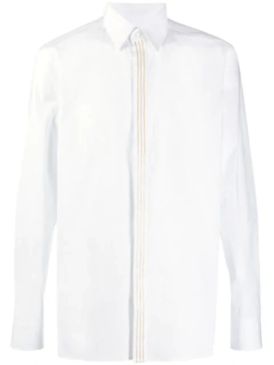 Fendi Gold Stripe-detail Shirt In White