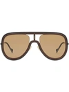 Fendi Futuristic  Sunglasses In Brown
