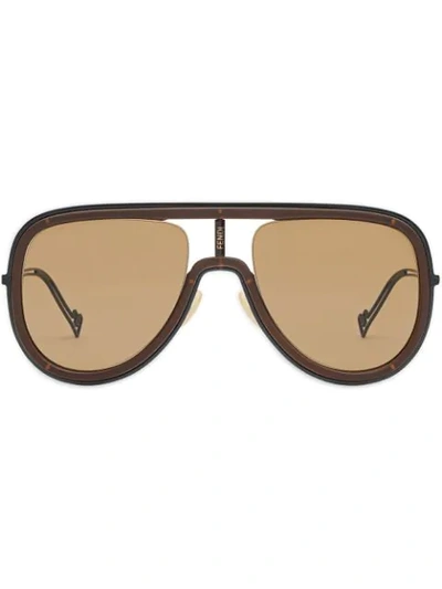 Fendi Futuristic  Sunglasses In Brown