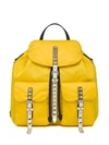 Prada Studded Detail Backpack In Yellow