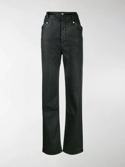 Rick Owens Drkshdw Waxed Fabric Jeans In Black