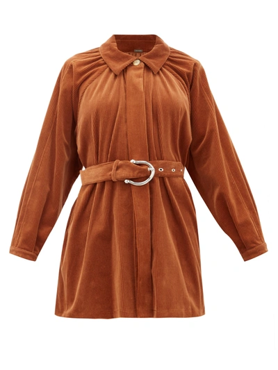Dodo Bar Or Bella Belted Cotton-blend Corduroy Jacket In Brown