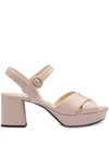 Prada Crossover Strappy Sandals In Pink