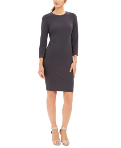 Calvin Klein Diagonal-seam Sheath Dress In Charcoal