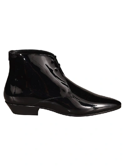 Saint Laurent Jonas 25 Lace-up Ankle Boots In Nero