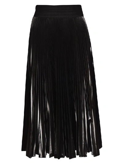 Fendi Long Pleated Waist Fit Skirt In Black