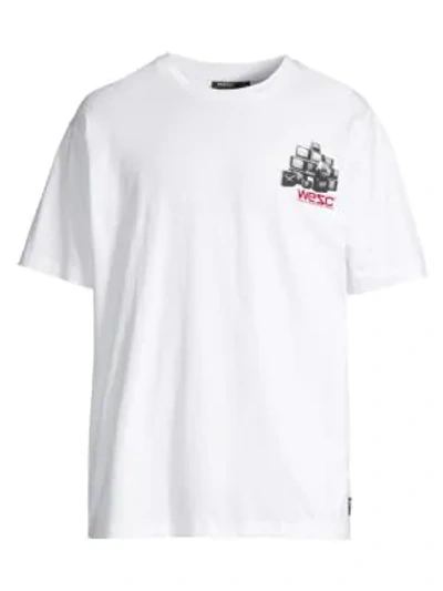 Wesc Mason Media Junkie Graphic T-shirt In White