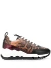 Pierre Hardy Snake-print Low-top Sneakers In Brown