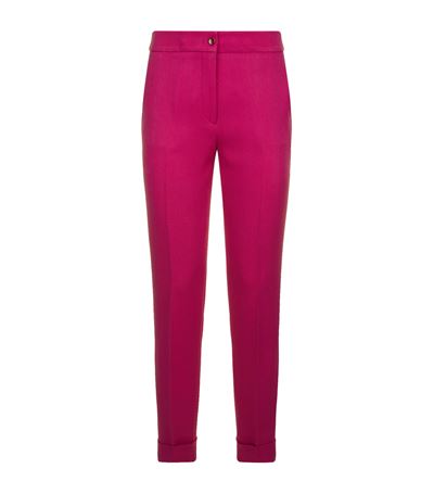 Etro Cady Cropped Straight-leg Trousers In Pink | ModeSens