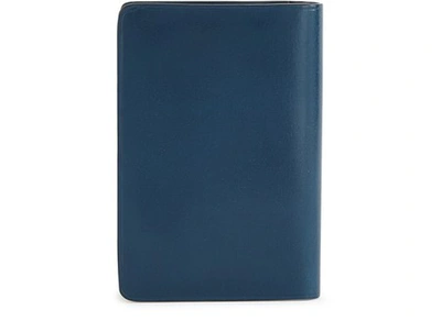 Il Bussetto Leather Card Holder In Poseidon Blue