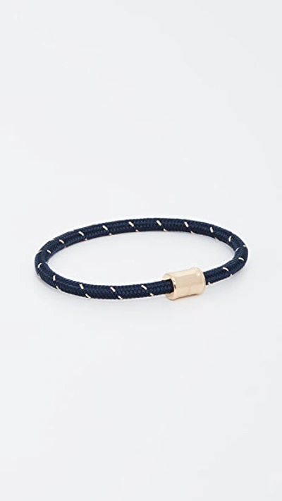 Miansai Mini Single Rope Bracelet In Navy/gold