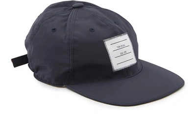 Thom Browne Label Cap In Navy