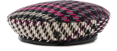 Maison Michel Billy Xxl Dogtooth Beret In Multi