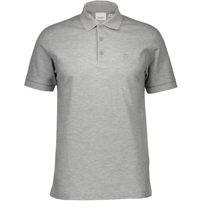 Burberry Eddie Polo Shirt In Pale Grey Melange