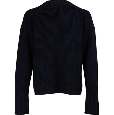 Oamc Langara Round Neck Sweatshirt In Navy