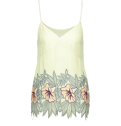 Dries Van Noten Embroidered Crepe Camisole In Pyellow