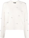 Alanui Embellished Wool & Cashmere Knit Sweater In Neutrals