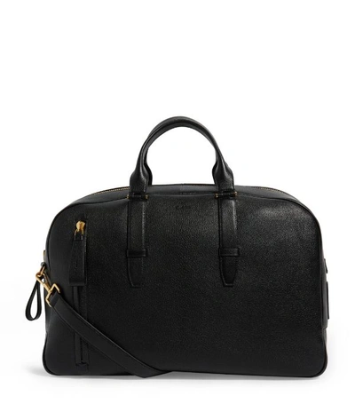 Tom Ford Large Leather Buckley Bowling Bag In Black