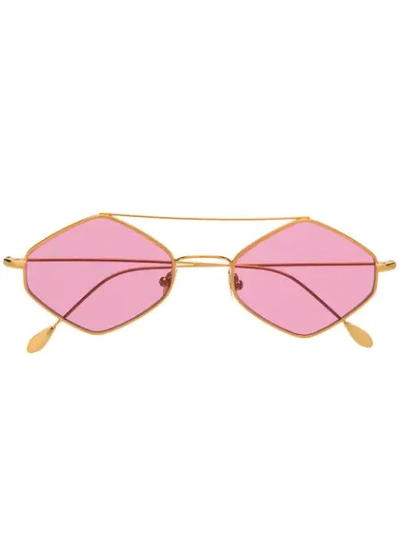 Spektre Asymmetric Frame Sunglasses In Gold
