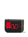 Valentino Garavani Vlock Small Leather Shoulder Bag In Black
