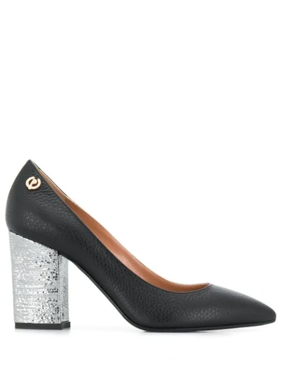 Pollini Chunky Heel Pumps In Black