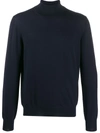 Barba Knitted Rollneck In Blue