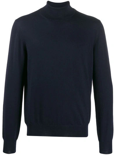 Barba Napoli Knitted Rollneck In Blue