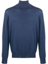 Barba Napoli Knitted Roll Neck In Blue