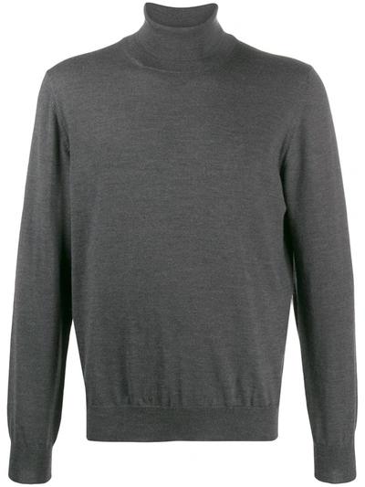 Barba Napoli Knitted Roll Neck In Grey