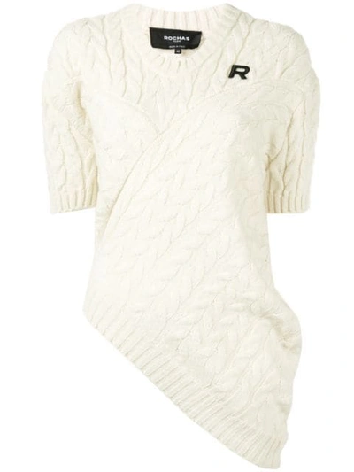 Rochas Asymmetric Knitted Top In White