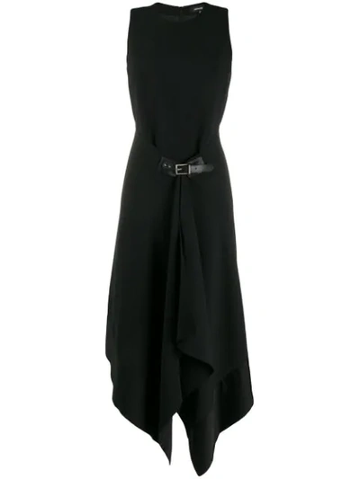 Barbara Bui Belted Midi Dress In Black
