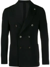 Lardini Double Breasted Blazer In Black