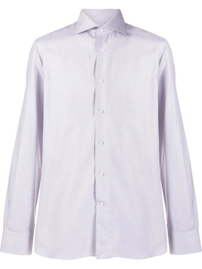 Canali Checked Shirt In White