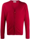 John Smedley V-neck Cardigan In Red