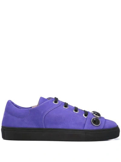 Alberto Fermani Studded Low Top Sneakers In Purple
