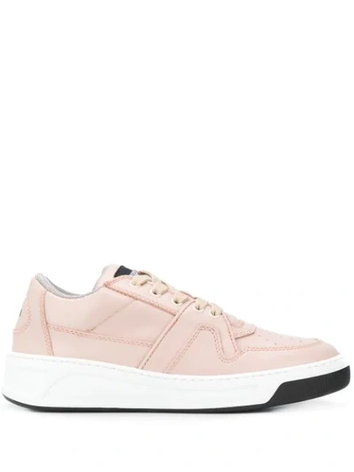 Msgm Basket Low-top Trainers In Pink