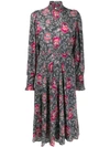 Isabel Marant Étoile Floral Print Midi Dress Dress In 01bk Black Multi