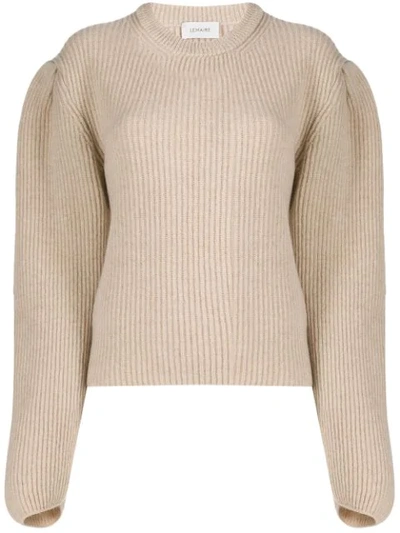Lemaire Pleated Shoulders Jumper In Neutrals