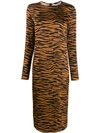 Andamane Zebra Print Dress In Brown