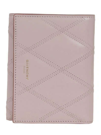 Givenchy Gv3 Trifold Wallet In Pale Pink