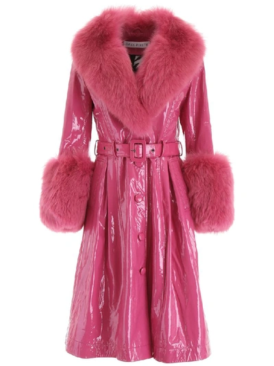 Saks Potts Foxy Gloss Coat In Neon Pink (fuchsia)