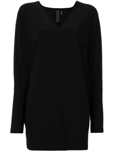 Norma Kamali V-neck Dolman-sleeve T-shirt In Black