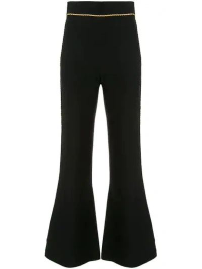 Peter Pilotto Flared Cady Trousers In Black