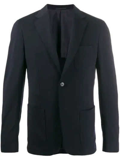 Z Zegna Single-breasted Blazer In Blue