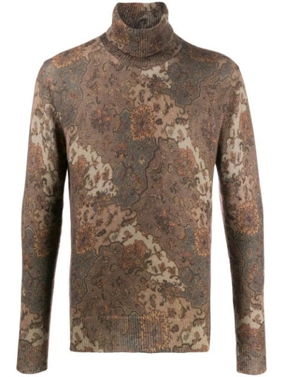 Etro Paisley Print Roll-neck Sweater In 500 Multicolor