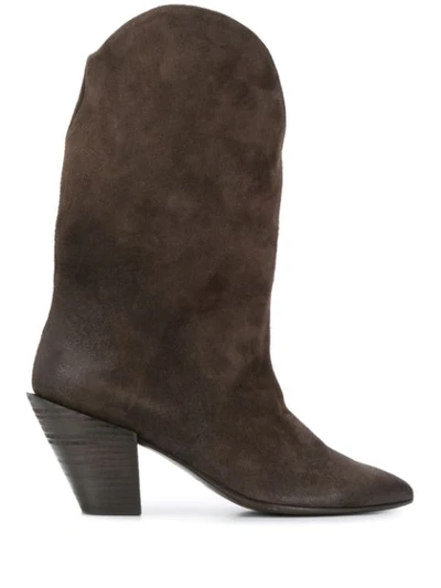 Marsèll Mid-block Heel Boots In Brown
